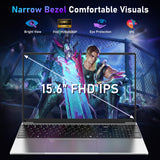 15,6 inch gaming laptop notebook, AMD Ryzen 5 7430U processor (tot 4,3 GHz), 16 GB RAM, 1 TB SSD, gamer, laptop computer met verlicht toetsenbord, FHD 1920 x 1080P, 6000 mAh, Type-C