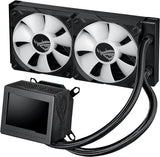 ASUS ROG Ryujin III 240 ARGB all-in-one liquid CPU cooler with 3.5" LCD, Asetek 8th gen pump, pump embedded fan and ROG 120mm magnetic daisy-chainable ARGB radiator fans.