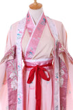 Kawaii-Story Han-022 Hanfu-jurk, rood, traditioneel, 4-delig, Chinese kleding, cosplay-kostuum, geborduurd