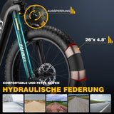 [ Officieel] Fafrees F26 CarbonX E-bike heren met 48 V 22,5 Ah accu, 26 x 4,8 inch Fatbike E-mountainbike, elektrische fiets 26 inch 95 N.m, fat e-bike tot 140 km, elektrische fiets dames