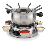 Tristar Fondue RVS behuizing-Sauce Ring met 6 kopjes