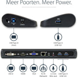 StarTech.com Dual Monitor USB 3.0 Laptop Docking Station met HDMI/DVI/VGA, 3x USB-A Hub, GbE, Audio, Universeel Type-A Dock voor Windows/macOS/ChromeOS, TAA Compliant (USB3SDOCKHDV)