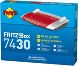 AVM FRITZ!Box 7430 (VDSL-/ADSL2+, WLAN N, 450 Mbit/s (2,4 GHz), TK-installatie voor voice over IP met DECT-basis, mediaserver) geschikt voor Duitsland