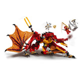 LEGO 71753 NINJAGO Legacy Vuurdraak Aanval Set met Kai, Zane en Nya Minifiguren, Draak Speelgoed voor Kinderen