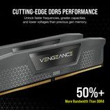 CORSAIR VENGEANCE DDR5 RAM 96GB (2x48GB) 6000MHz CL30 AMD EXPO Intel XMP iCUE Compatibel Computergeheugen – Grijs (CMK96GX5M2B6000Z30)