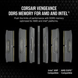 CORSAIR VENGEANCE DDR5 RAM 96GB (2x48GB) 6000MHz CL30 AMD EXPO Intel XMP iCUE Compatibel Computergeheugen – Grijs (CMK96GX5M2B6000Z30)