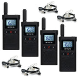 Retevis RB628 Walkie Talkie, Oplaadbare Portofoon met Oortje, PMR446 Licentievrije 16 Kanalen, 1500mAh, VOX, LCD-Scherm, CTCSS/DCS, Draagbare Walkie Talkie voor Restaurant (4 Stuks, Zwart)