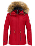 Wantdo Dames Ski Jassen Capuchon Fleece Waterdicht