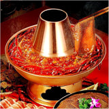 Fondue Chinees Koper Hot Pot, Koper Houtskool Kookgerei Soep Chinese Outdoor Traditionele Houtskool Koper Hot Pot, Mandarijn Eend Pot (34cm)