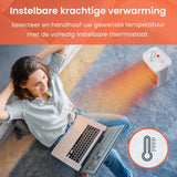 Pro Breeze Keramische Ventilatorkachel 2000W – Elektrische Verwarming met Automatische Oscillatie, Overhittingbescherming en 3 Warmtestanden - Fan Heater - Wit