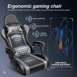 OneGame Gamingstoel, ergonomische gamingstoel met verstelbare rugleuning en hoogte, gamingstoel voor volwassenen met hoge rugleuning, gamingstoel met lendenkussen en hoofdsteun, zwart