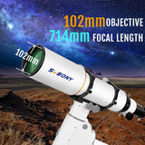 SVBONY SV503 Telescoop, 102ED F7, extra lage dispersie, Achromatische refractor, OTA, micro-reductie, rap focuser, voor astrofotografie