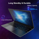 PINSTONE 15,6 inch laptop – 16 GB RAM 512 GB SSD, Quad Core N95 laptop, Touch ID, WiFi, BT4.2, toetsenbordachtergrondverlichting, geschikt voor studenten/bedrijven