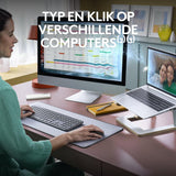 Logitech MK950 Signature Slim Wireless Keyboard en Muis Combo, stil typen en klikken, schakelen tussen drie apparaten, Bluetooth, meerdere besturingssystemen, Windows en Mac, US INT'L QWERTY, Grafiet