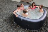Mspa Otium Whirlpool 185 x 185 x 68 cm, Inflatable Whirlpool for 6 People with 125 Massage Jets, 6 Hydro Massage Jets, PTC Heating up to 42°C, Ozone Disinfection, UV Sterilization and Thermal