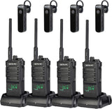 Retevis RB689 Long Range Two Way Radio, Walkie Talkie met draadloze oortelefoon, 2600 mAh, draadloze kopie, zaklamp, handsfree walkie talkie voor fabrikant (4-pack)