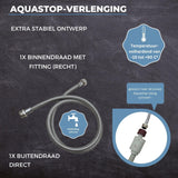 Lichtblau Knikbestendige roestvrijstalen aquastopverlenging, 8,0 m, aansluiting 3/4 inch wasmachine vaatwasser, pantserslang recht/recht incl. afdichting, universeel bruikbaar