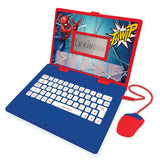 LEXIBOOK JC598SPi2 Spider-Man-pädagogischer und zweisprachiger Laptop Spaans/Engels-Spielzeug für Kinder (Jungen und Mädchen) 124 Aktivitäten, Rot/Blau, 25,5 x 34 x 4,5 cm