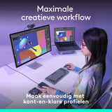 Logitech MX Creative Console,programmeerbaar toetsenblok met 9 aanpasbare lcd-toetsen en draaiknop voor grafisch ontwerp,videobewerking,fotografie,gebruik met Adobe,Zoom,Spotify en meer-Grafiet