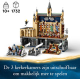 LEGO Harry Potter Kasteel Zweinstein: de Grote Zaal, Speelgoed voor Kinderen, Bouwpakket met 11 Minifiguren waaronder Hermelien Griffel, Magisch Cadeau voor Jongens, Meisjes en Fans 76435