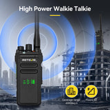 Retevis NR30D Walkie Talkies, DMR Walkie Talkie Voor Lange Afstanden, IP67, 2800 mAh, Digitale AES256 Robuuste 2-Weg Radio met Microfoon Voor de Industrie (4 stuks)