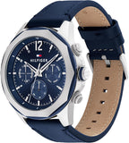 Tommy Hilfiger Analoog multifunctioneel kwartshorloge met marineblauwe leren band voor heren - 1792063