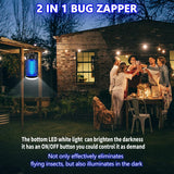 seenlast Anti-muggenlamp, 15 W, 4200 V, UV, elektrische insectendoder, waterdicht, insectenbescherming, effectief, bereik 140 m², voor binnen en buiten (met ledverlichting)