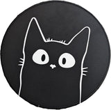 BAMINX Ronde antislip rubberen muismat voor laptop games, schattig kattenpatroon muismat voor kantoor reizen mannelijk vrouwelijk kinderen (zwart)