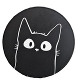 BAMINX Ronde antislip rubberen muismat voor laptop games, schattig kattenpatroon muismat voor kantoor reizen mannelijk vrouwelijk kinderen (zwart)