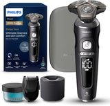 Philips Scheerapparaat Series 9000 Prestige, nat en droog elektrisch scheerapparaat, matzwart, Lift&Cut scheersysteem, SkinIQ technologie, baardstyler, reinigingsstation, premium etui, model SP9840/31