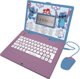 Lexibook, Disney Stitch, tweetalige Duits/Engelse leercomputer, speelgoed voor kinderen, met 124 spraak-, schrijf-, wiskunde-, logica, muziekactiviteiten en spelen, paars/blauw, JC598Di3