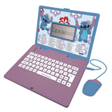 Lexibook, Disney Stitch, tweetalige Duits/Engelse leercomputer, speelgoed voor kinderen, met 124 spraak-, schrijf-, wiskunde-, logica, muziekactiviteiten en spelen, paars/blauw, JC598Di3