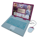 Lexibook JC598FZi1 Disney Frozen 2-educatieve en tweetalige laptop Frans/Engels meisjes speelgoed met 124 activiteiten om te leren, te spelen en muziek met Elsa & Anna, blauw/paars