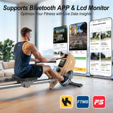 VOWVIT OR3 Roeitoestel voor thuis, magnetisch roeitoestel met bluetooth-monitor, 16 weerstandsniveaus, compact roeitoestel met 150 kg gewichtscapaciteit, verticale opslag
