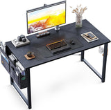 ODK Bureau, pc-tafel, computertafel met opbergtas, klein bureau, kantoortafel voor thuis, kantoor, school, stabiele laptoptafel, werktafel (zwart, 100 x 48 x 74 cm)