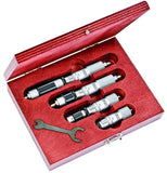 Starrett S824AZ Vernier met vast bereik binnen micrometers set, 2-6 inch bereik, 0,000 inch graduatie, -0 inch nauwkeurigheid (4-delige set)