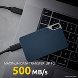 Intenso Externe SSD TX100, 500 GB Portable Solid State Drive, Super Speed USB 3.2 Gen 1x1 (5 Gbps), tot 500 MB/s