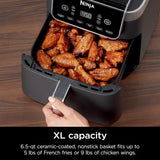 Ninja Air Fryer Pro XL 6-in-1 met 6,5 QT-capaciteit, max knapperig, luchtbakken, luchtbraden, bakken, opwarmen, drogen, Max Crisp-technologie met 450F, anti-aanbakmand en knapperige plaat, grijs,