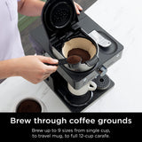 Ninja CFN601 Espresso- en koffiesysteem, 3 stijlen espresso, compatibel met koffiecapsules en Nespresso-capsules met één portie, karaf met 12 kopjes, geïntegreerde beluchter, machine