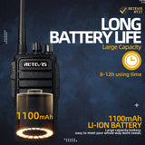 Retevis RT21 2-Weg Radio Lange Afstand, Oplaadbare Walkie Talkie, Draagbare Handheld Walkie Talkies voor Volwassenen Campingcommunicatie, Redden, Noodgeval (Zwart, 5 Stuks)