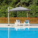 Greenwood Wooden Look E5048 parasol, 3 x 3 cm, kantelbaar, met aluminium handvat