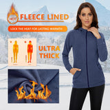 Soneven Warm sweatjack voor dames met capuchon, fleece capuchonjack voor dames, sport, lichte wandeljas voor herfst en winter