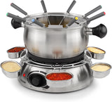 Tristar Fondue RVS behuizing-Sauce Ring met 6 kopjes