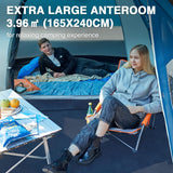 Portal Tent voor 3-4 personen, staande hoogte, campingkoepeltent, XL, met voortent, zijdeur en raam, 3-4 seizoenen, 3000 mm, waterdicht, voor outdoor, festival, familie