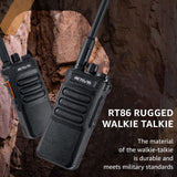 Retevis RT86 Walkie-talkie Lange Afstand, Professionele Tweewegradio met Oortelefoon, 2600 mAh Oplaadbaar, Draadloze Kopieer-walkie-talkies voor Volwassenen, voor Magazijnen (Zwart, 5 stuks)