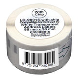 DULA Labels - Compatible met Dymo 99013 / S0722410 labels - Transparant - Adresetiketten - 5 rollen - 36 x 89 mm - 260 labels per rol - Voor Labelprinter 550