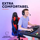 Trust Gaming GXT 708R Resto Gaming Chair, 360° Gaming Stoel, Bureaustoel met Verwijderbare Kussens, In Hoogte Verstelbare Stoel voor Office, Computer, PC, Vergrendelbare Stoel – Rood