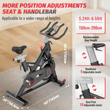 PASYOU S50 Hometrainer Fiets met Magnetische Weerstand, Riem Aandrijving Fitnessfietsen met 15KG Vliegwiel, 4-Weg Verstelbare Ergometer Hometrainer met RPM Monitor - 150KG Draagvermogen.