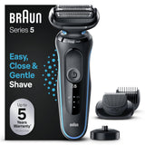 Braun Series 5 Scheerapparaat voor Mannen Heren met EasyClick opzetstuk, Elektrisch Scheerapparaat & Baardtrimmer, Oplaadstation, EasyClean, Wet & Dry, Cadeau man, 51-M4500cs, Mintgroen