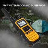 Retevis RB648P Walkie-Talkie Lange Afstand, IP67 Waterdichte Tweewegradio, Eenvoudig Koppelen, 2000 mAh, Handheld Portofoon Oplaadbaar voor Bouwplaatsen (Geel, 2 Stuks)